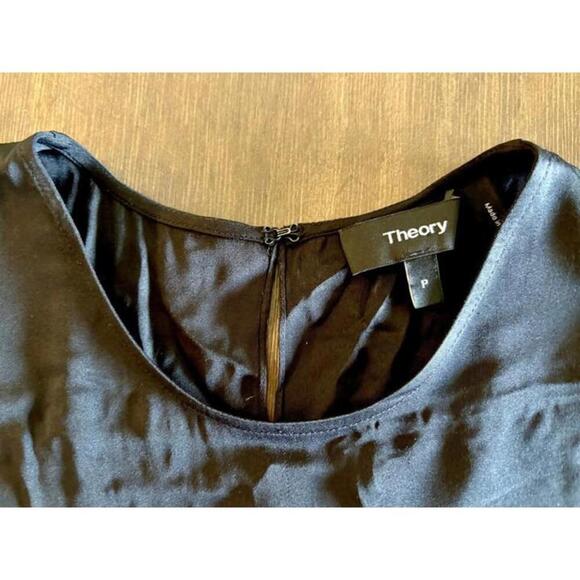 Theory Sleek Black Silk-blend Sleeveless Tank Top Blouse - Size P - Picture 3 of 6